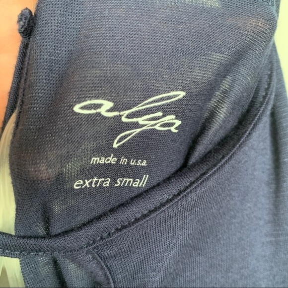 Alya Long Sleeve Navy Blue Top Size XS NWT - Picture 4 of 6
